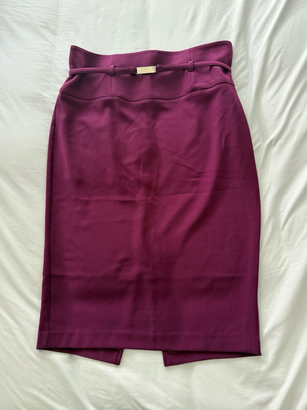 New York & Company Belted Pencil Skirt in Purple Large NWT